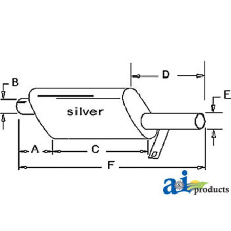 A & I PRODUCTS MUFFLER 8.6" x6.2" x24.1" A-C7NN5230G